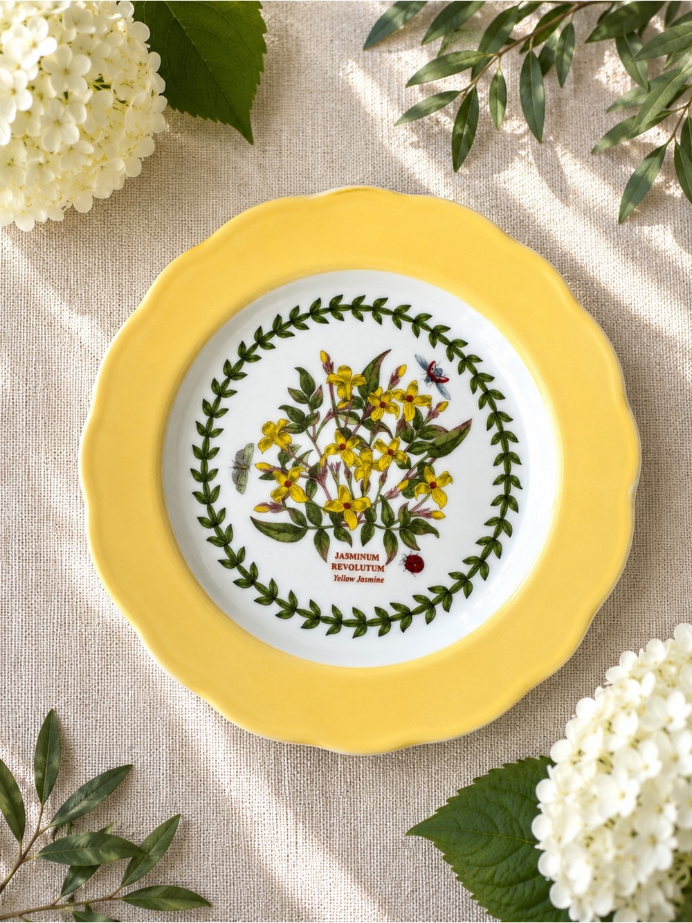 Portmeirion Botanic Garden Terrace Yellow Jasmine 6.5” Dessert Plate